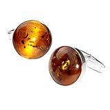 Ostsee-Schmuck Herren-Manschettenknopf 925/000 Sterlingsilber mit Bernstein  001 253002 0100
