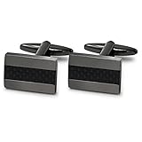 Mr.Van Manschettenknöpfe Herren, Handcrafted Kohlefaser Schwarz Cufflinks für Hemd Hochzeit Festival Geburtstag Geschenk Tanzparty (Manschettenknöpfe) - 5