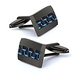 Manschettenknöpfe Herren, Handcrafted Kohlefaser Schwarz Cufflinks für Hemd Hochzeit Festival Geburtstag Geschenk Tanzparty - 2
