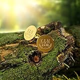 Gravado Runde Manschettenknöpfe aus Gold-Edelstahl mit Blätter Gravur, Personalisiert mit Initialen und Datum, Anzug Accessoires, Herren Schmuck - 3