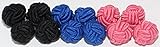 GENTLEMAN: 10 hochwertige einfarbige Seidenknoten Manschettenknöpfe -