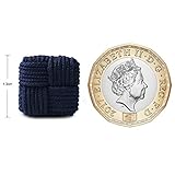 Honey Bear 1 Paar Herren/Damen Seide Stoff Knoten Seidenknoten Platz Manschettenknöpfe für Hemd /Kleid zum (Navy blau) - 2