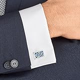 Mr.Van Herren Manschettenknöpfe, Blau Swarovski Element Kristall Hochzeit Cufflinks für Festival Geburtstag Geschenk Tanzparty - 2