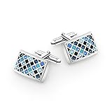 Mr.Van Herren Manschettenknöpfe, Blau Swarovski Element Kristall Hochzeit Cufflinks für Festival Geburtstag Geschenk Tanzparty - 5