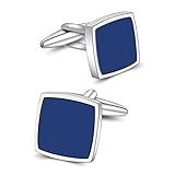 Mr.Van Cufflinks, Blauer Achat Schmuck Business Herren Manschettenknöpfe Set für Hemd Hochzeit Festival Geburtstag Weihnachten Geschenk Tanzparty