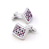 Mr.Van Herren Manschettenknöpfe, Lila Swarovski Element Kristall Hochzeit Cufflinks für Festival Geburtstag Geschenk Tanzparty - 5