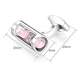 HONEY BEAR Herren Timer Gläser Trichter Sanduhr Manschettenknöpfe Cufflinks Edelstahl Manschettenknopf, Silber (Rosa) - 5