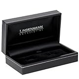 LINDENMANN Manschettenknöpfe, silberfarben, rosa Perlmutt, im Etui, 10595 - 2