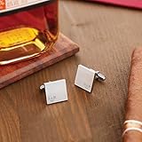 Gravado Eckige Manschettenknöpfe aus Edelstahl mit Anker Gravur und Personalisiert mit Initialen, Inkl. Geschenkbox, Herren Schmuck - 8