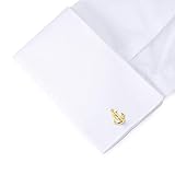 HONEY BEAR nautische Anker Anchors Manschettenknöpfe Cufflinks, Nautical Edelstah für das Geschäft Hochzeit Geschenkl,1 Paar (Gold 1) - 2
