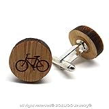 BOBIJOO Jewelry - Paar Manschettenknöpfe aus Holz Natur, Fahrrad, Cyclo Bobo Ecolo-Zubehör Mann - 2