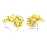 Honey Bear Herren Manschettenknöpfe Lieben Knoten Hochzeit Cufflinks Knoten-Form 1 Paar (Gold) - 2