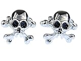 Totenkopf Manschettenknöpfe Miniblings Knöpfe + Box Skull Schädel Halloween silb - 