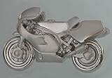 Manschettenknöpfe Sport Motorrad silberfarben matt glänzend + schwarzer Exklusivbox - 2
