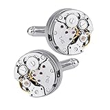 DECARETA Manschettenknöpfe Handgemachtes Cufflinks Herren Manschetten Knöpfe Zahnräder Uhrwerk Mechanisches Herrenhemd Dekoration Geschenk der Männer-ein Paar