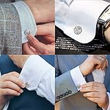 DECARETA Manschettenknöpfe Handgemachtes Cufflinks Herren Manschetten Knöpfe Zahnräder Uhrwerk Mechanisches Herrenhemd Dekoration Geschenk der Männer-ein Paar - 3