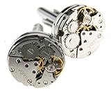 Runde Manschettenknöpfe mit Uhrwerk-Design, Hochzeitsgeschenk für Männer, im Vintage-Stil