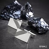 STERLL Manschettenknöpfe aus massivem 925 Silber in einer Schmuckbox. Ideal als Geschenk für Mann oder Freund - 