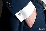 STERLL Manschettenknöpfe aus massivem 925 Silber in einer Schmuckbox. Ideal als Geschenk für Mann oder Freund - 