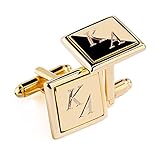 Elegante Manschettenknöpfe mit hochwertiger Diamanten Gravur | Quadratisch | GOLD glänzend