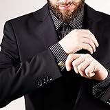 Elegante Manschettenknöpfe mit hochwertiger Diamanten Gravur | Quadratisch | GOLD glänzend -