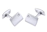 Hoxtons London Herren Sterling Silber u. Diamant Rechteckige Manschettenknöpfe